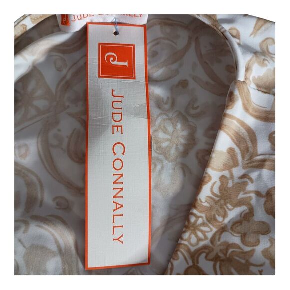 Jude Connally Daniella Top Tunic Painted Tile Sand White Beige V-Neck Small - Picture 5 of 6